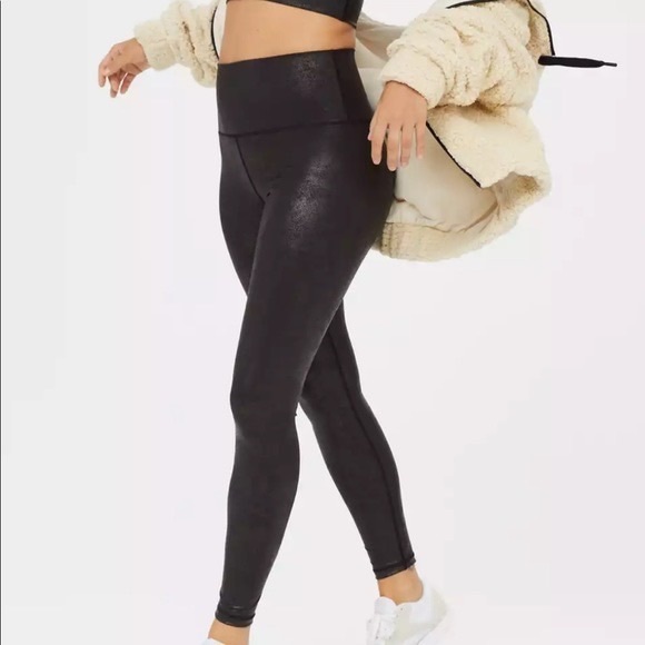 aerie | Pants u0026 Jumpsuits | Aerie Offline Black Faux Leather Leggings Size  Xl | Poshmark